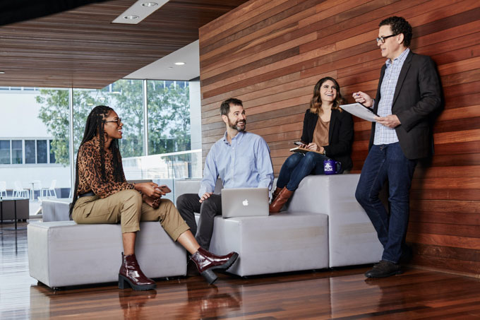MGM employees engaged in casual meeting